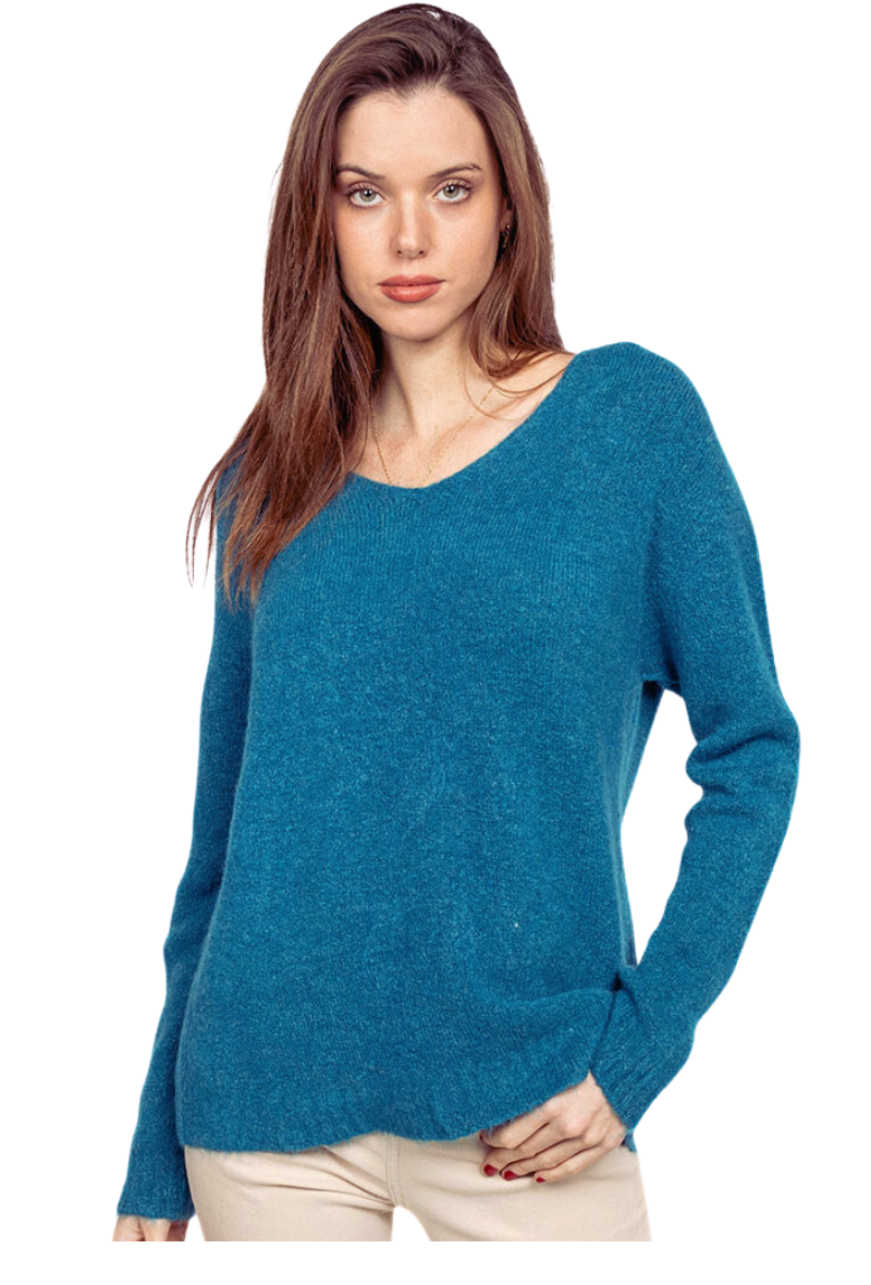 Pull surdimensionné ultra doux à col en V